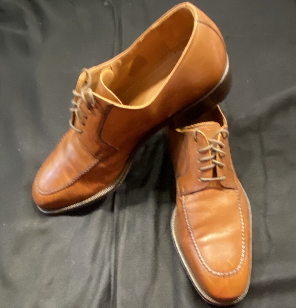 Magnanni 9803 Men’s 11.5 Cognac Brown Leather Lace Up Dress Shoes Made Spain